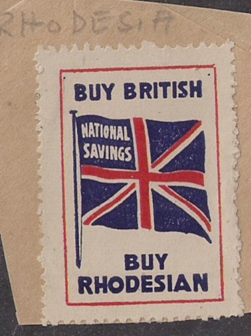 Rhodesia: Interesting Savings Label: Buy Rhodesian w/ flag