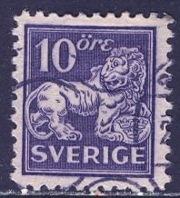 Sweden; 1925: Sc. # 128: Used Perf. 10 Single Stamp