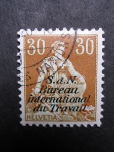 1923 - Helvetia with Sword (BIT/ILO overprint) - Used