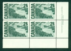 CANADA SC# 465 VF MNH 1967 P#1 Block of 4 LR