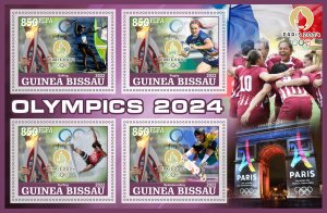 Stamps.  Olympic Games 2024 in Paris Guinea 2 sheet perforated 2022 year