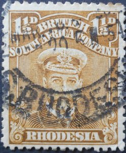 Rhodesia Admiral 1½d with Salisbury Blank in time (DCA) postmark