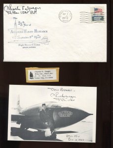 General Chuck Yeager SIgned 1972 Flight Research Center Cover (LV 1458) 