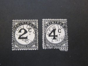Trinidad & Tobago 1947 Sc J9,10 FU