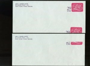 U621 Var Love UNLISTED PRINTING ERROR Postal Stationary Entires (917 b)