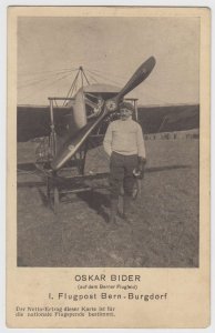 SWITZERLAND 1913 PPC CARRIED ON THE OSKAR BIDER FF BERN-BURGDORF Muller #60 F,VF