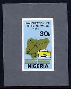 Nigeria 1975 Telex - imperf machine proof of 30k value (a...