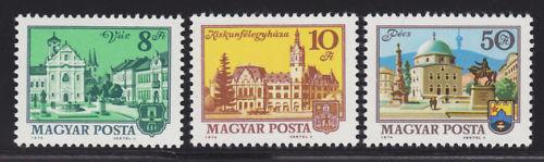 Hungary Sc 2333-2335 MNH. 1974-80 Buildings, Top Values