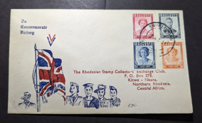 1947 Southern Rhodesia Cover Enkeldoorn to Kitwe Nkana Northern Rhodesia