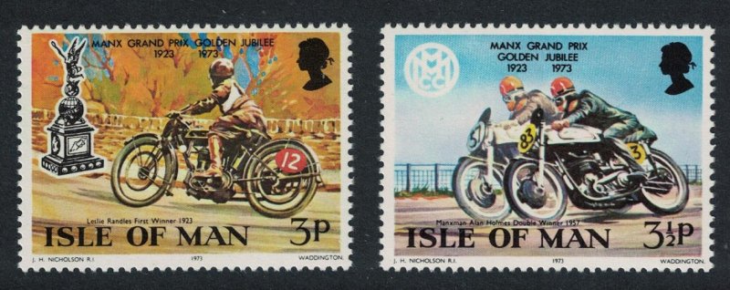 Isle of Man Motorcycles Golden Jubilee of Manx Grand Prix 2v 1973 MNH SG#39-40