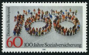 Germany 1365 two stamps,MNH,Michel 1116. Social Insurance,centenary,1981.