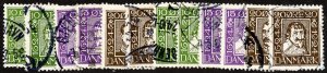 Denmark Stamps # 164-175 Used VF Scott Value $93.00