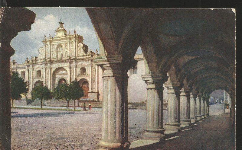 J) 1954 GUATEMALA, THE ANCIENT CATHEDRAL, POSTCARD