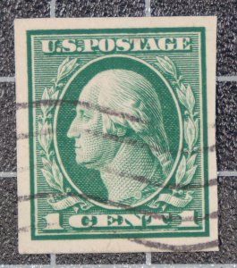 Scott 408 1 Cent Washington Used Nice Stamp SCV $1.00