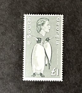 South Georgia: 1963, Definitive set, £1 Penguin, MNH