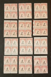 US Postage Due MINT Unused Stamp Block Lot MNH OG z3289 