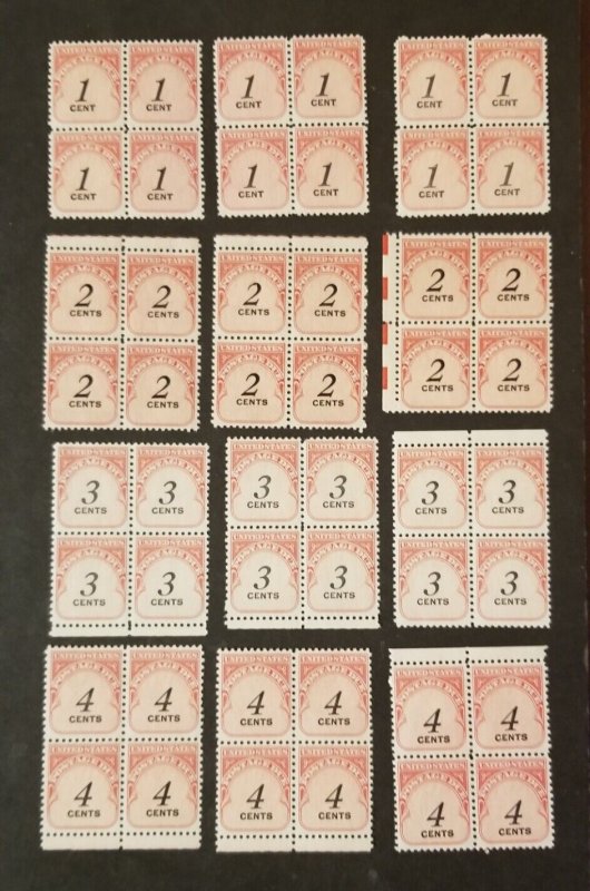 US Postage Due MINT Unused Stamp Block Lot MNH OG z3289 