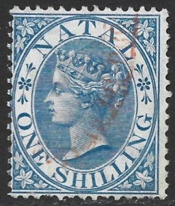 Natal 1877 Revenue 1/ Blue Fine Used Barefoot #82 HP £5.00-