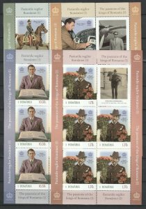 ROMANIA 2021 STAMPS ROYAL KINGS PASSIONS HORSE RIDING FLYING SHEETS MNH POST
