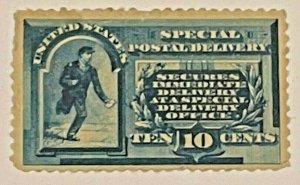 Scott#: E1 - Messenger Running 1885 10¢ single stamp MHOG/DG SCV$308