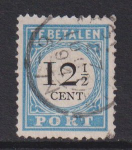 Netherlands #J8  used  1888  postage due 12 1/2c  Perf. 12 1/2  ( NVPH P8D III )