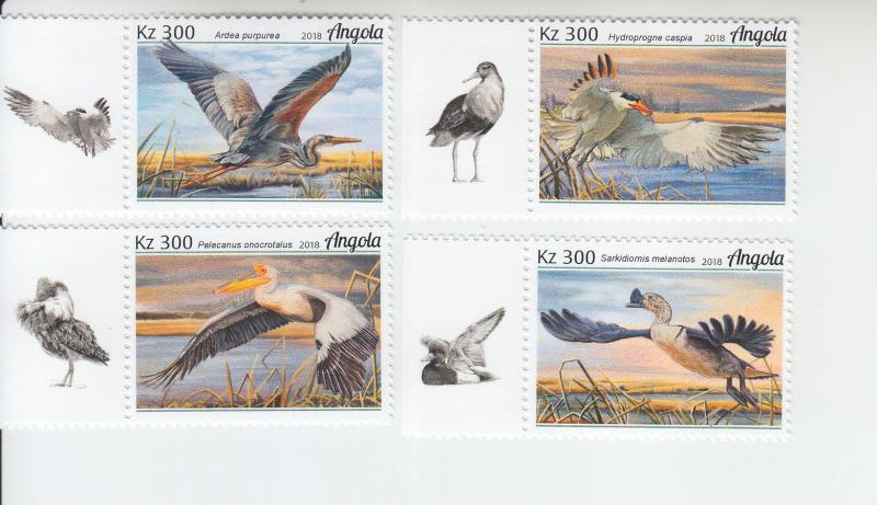 2018 Angola Water Birds (4) (Scott NA) MNH