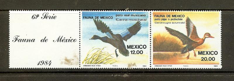 MEXICO 1346-7 WITH LABEL MNH VF COMPLETE SET