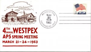 US SPECIAL EVENT CACHETED COVER 4th ANNUAL WESTEX A.P.S. SPRING MEETING 1963