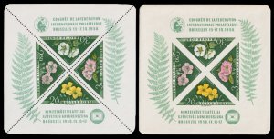 Hungary Scott 1202a Souvenir Sheets, Perf. & Imp. (1958) Mint NH VF, CV $80.00 C