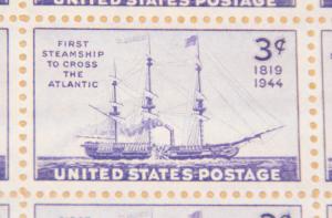 1944 sheet - Steamship Savannah - Sc# 923