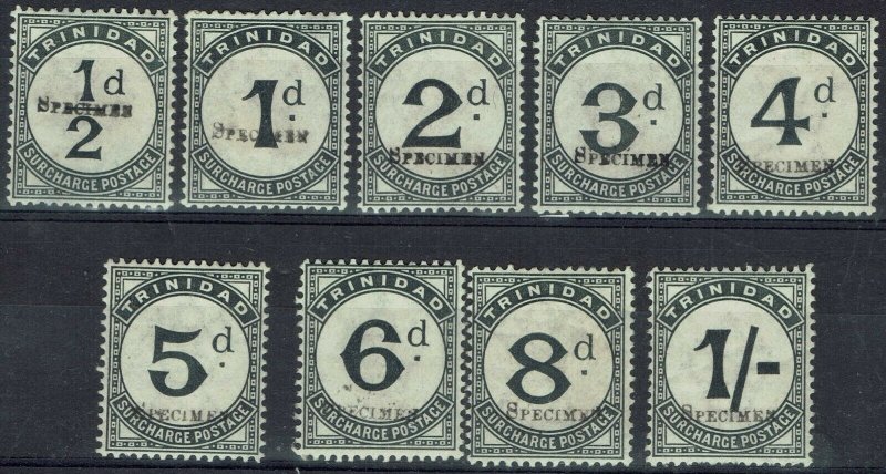 TRINIDAD 1885 POSTAGE DUE SPECIMEN SET WMK CROWN CA  