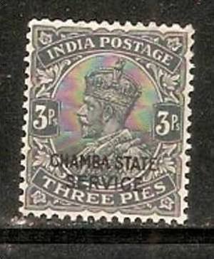 India Convention States -  CHAMBA 1927-39 3pies KG V SERVICE SG - O48 / Sc O3...