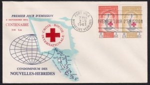 NEW HEBRIDES FRENCH 1963 RED CROSS commem FDC. SG £40 as used..............B4395