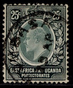 EAST AFRICA and UGANDA EDVII SG40, 25c grey-green & black, FINE USED. CDS