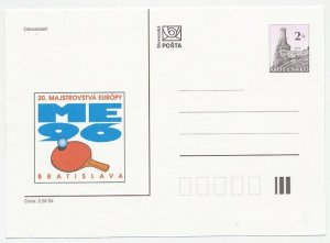 Postal stationery Slovakia 1996 Table tennis - European Championship