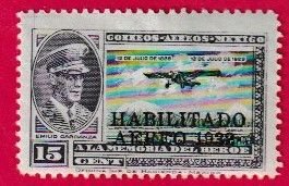 MEXICO SCOTT#C42 1932 15c HABILITADO OVERPRINT - MH