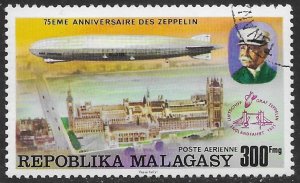 Malagasy C159 used  Zeppelin. Great Airmail stamp.