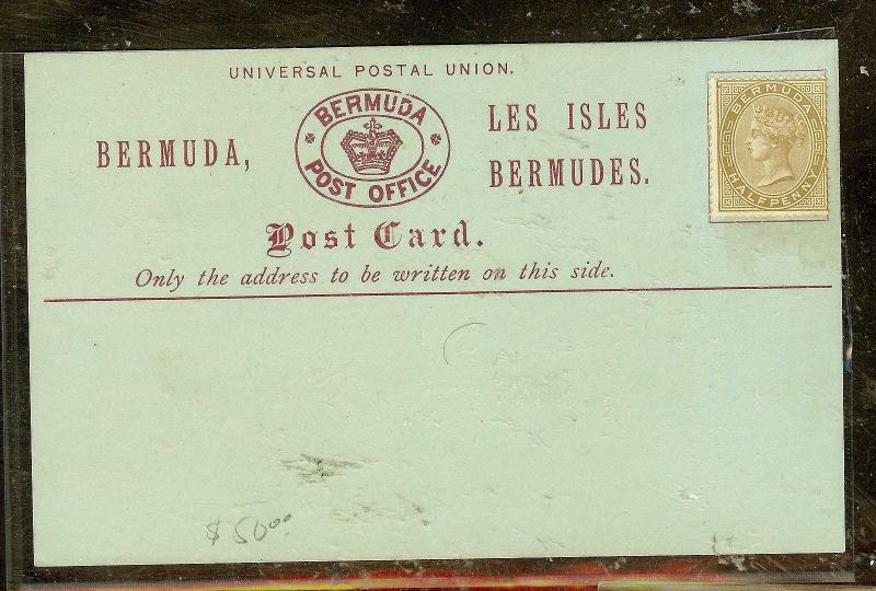 BERMUDA (P2104B)  PSC WITH QV 1/2D    MINT