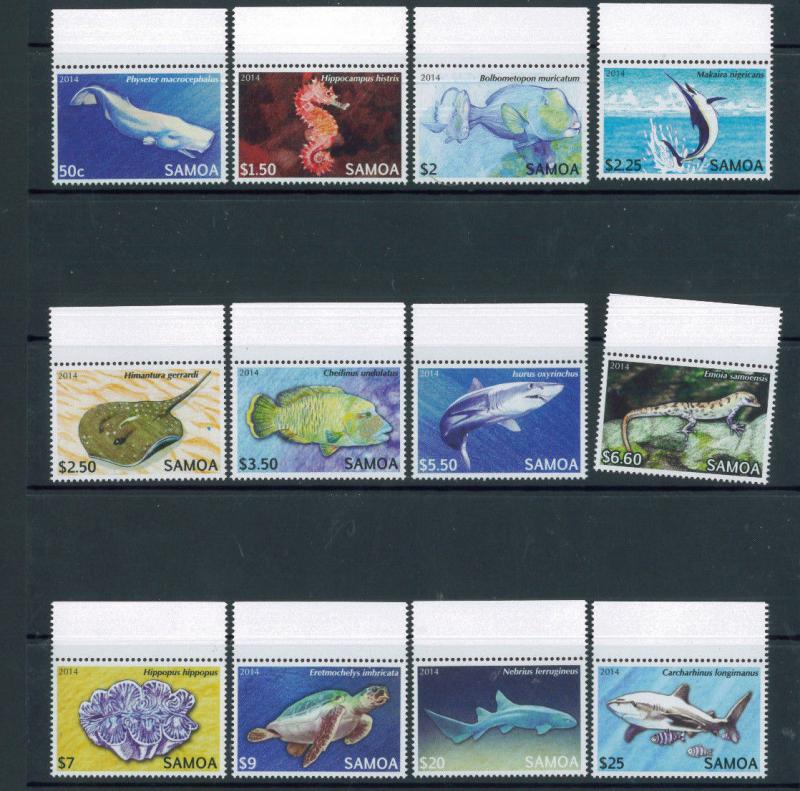 2014 Samoa Endangered Marine Animals Postage Stamps #1167-1178 Mint Never Hinged