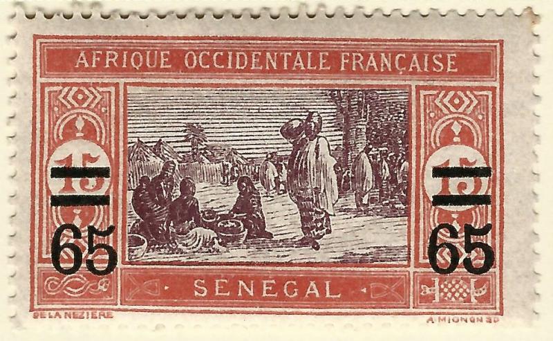 Senegal Sc #124 F-VF Mint OG hr w/creases French Colonies are Hot!