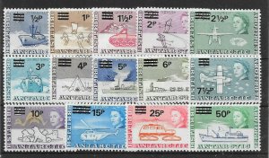 BRITISH ANTARCTIC TERR. SG24/37 1971 DECIMAL CURRENCY OVPT DEFINITIVE SET MNH