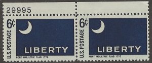 US Scott# 1345 1968 6c bl Litho& Ft. Moultrie
(1776) ; TAGGED Mint Never Hing...