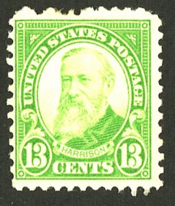 U.S. #694 MINT OG LH DIST. REVERSE