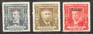 El Salvador Scott C118-20 Unused LHOG - 1948 Overprints - SCV $2.40