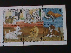 ​GIBRALTAR-1996 SC#702-BEAUTIFUL LOVELY LITTLE PUPPIES-MNH-S/S-VF LAST ONE