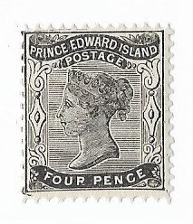 Canada -Prince Edward Island  Sc #9 4p black with FOUP  variety NH VF