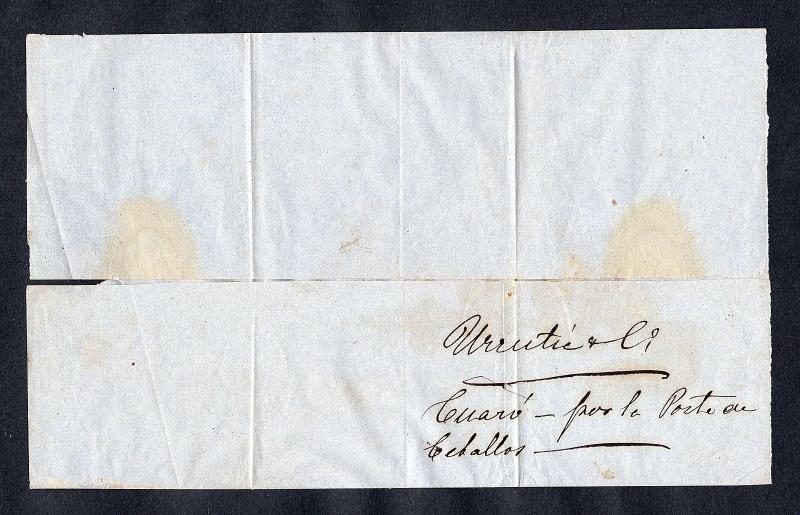 URUGUAY CLASSIC #31 BISECTED TRIANGLE HORSE ON COVER  MONTEVIDEO SALTO