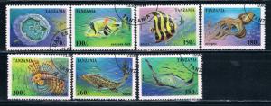 Tanzania 1404-10 Set Used Fish (T0007)