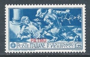 Italy-Patmo #15 NH 1.25L Maramaldi Killing Ferrucci Issue Ovptd. Patmo