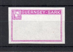 GUERNSEY-SARK 1967 4d FRAME PROOF IMPERFORATE ON UNGUMMED PAPER